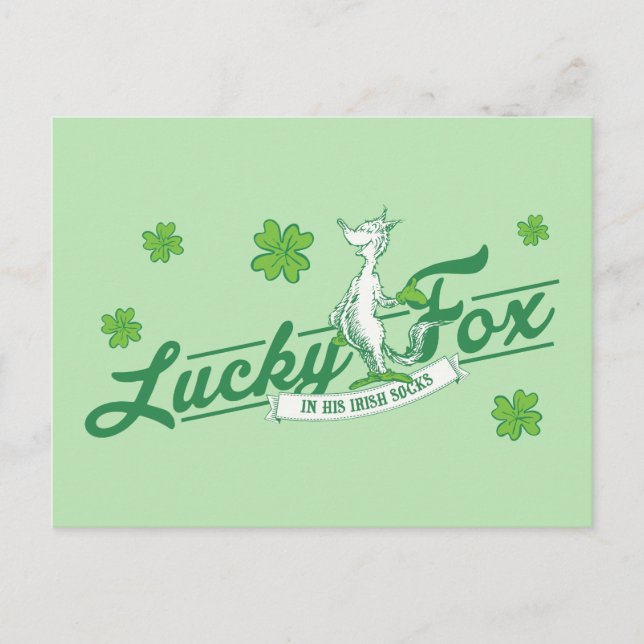 Dr. Seuss | Lucky Fox In His Irish Socks Postcard (Front)