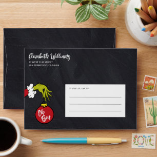 Dr. Seuss   Oh Boy Grinch Baby Shower Envelope