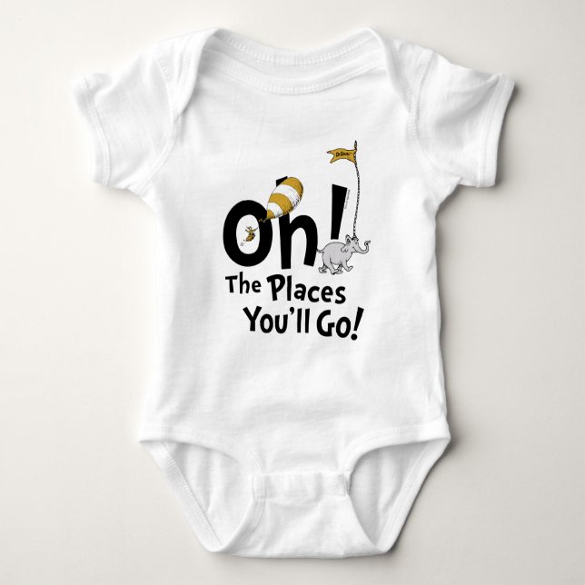 Dr. Seuss | Oh, The Places You'll Go! Retro Baby Bodysuit (Front)