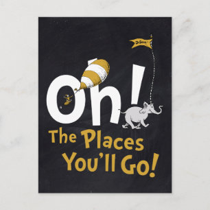 Dr. Seuss   Oh, The Places You'll Go! Retro Postcard