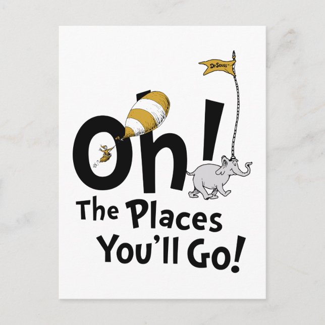 Dr. Seuss | Oh, The Places You'll Go! Retro Postcard (Front)