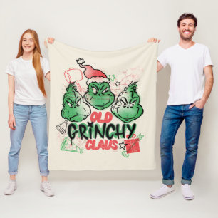 Dr. Seuss   Old Grinch Claus Fleece Blanket
