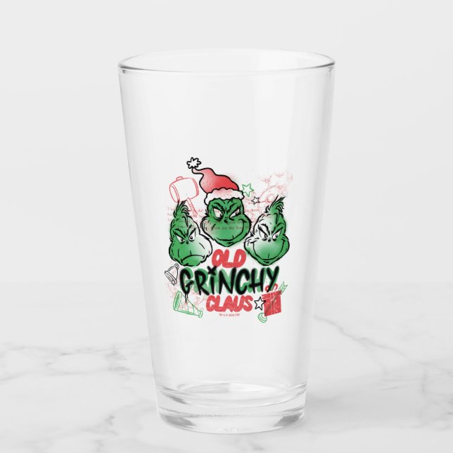 Dr. Seuss | Old Grinch Claus Glass (Front)