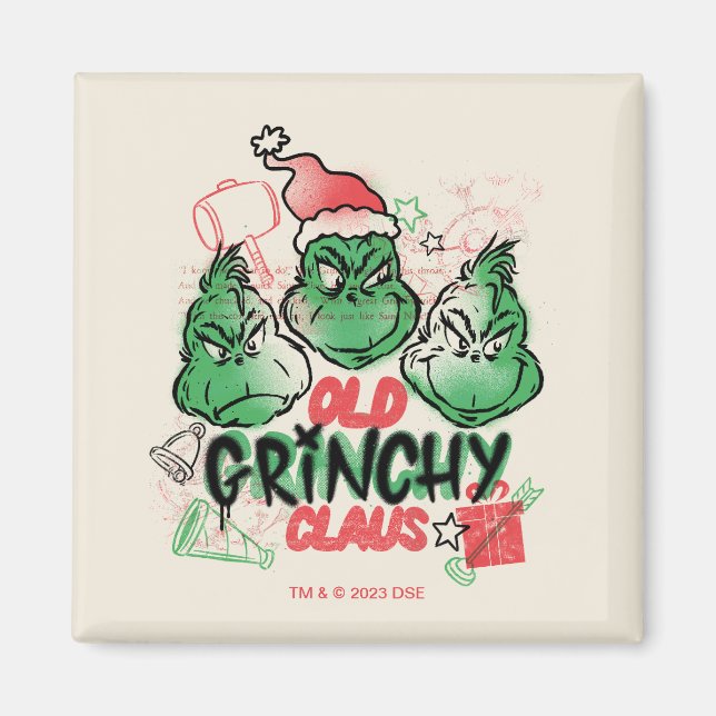 Dr. Seuss | Old Grinch Claus Magnet (Front)