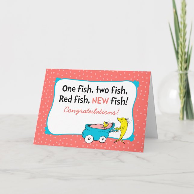 Dr. Seuss | One Fish - Baby Girl Congratulations Card (Front)