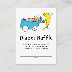 Dr. Seuss   One Fish - Boy Baby Diaper Raffle Enclosure Card