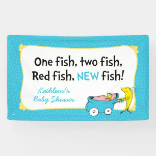Dr. Seuss One Fish - Boy Baby Shower Banner