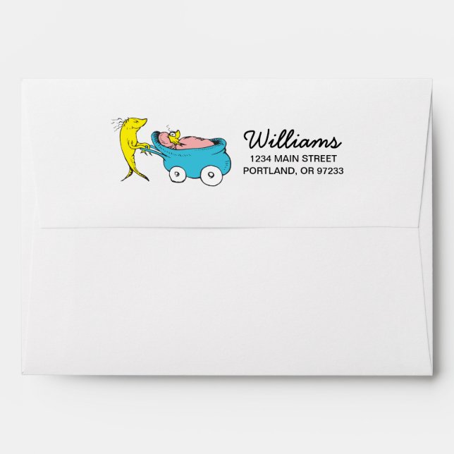 Dr. Seuss | One Fish - Boy Baby Shower Envelopes (Back (Top Flap))