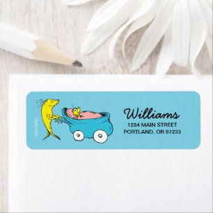 Dr. Seuss   One Fish - Boy Baby Shower Return Address Label