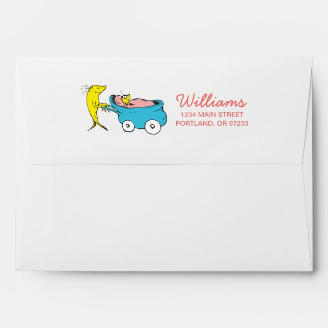 Dr. Seuss | One Fish - Girl Baby Shower Envelope (Back (Top Flap))