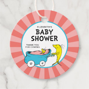 Dr. Seuss One Fish - Girl Baby Shower Favour Tags