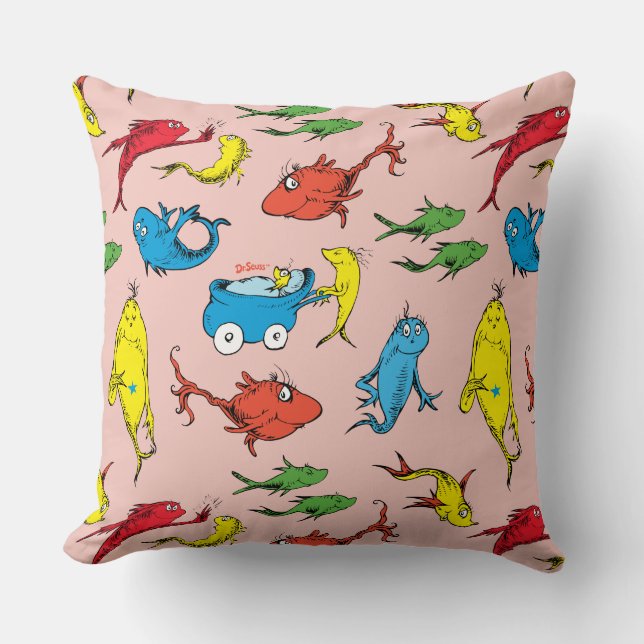 Dr. Seuss | One Fish Two Fish Pattern Cushion (Front)