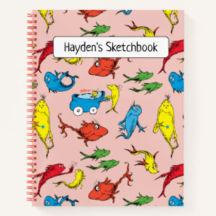 Dr. Seuss One Fish Two Fish Pattern Drawing Notebook