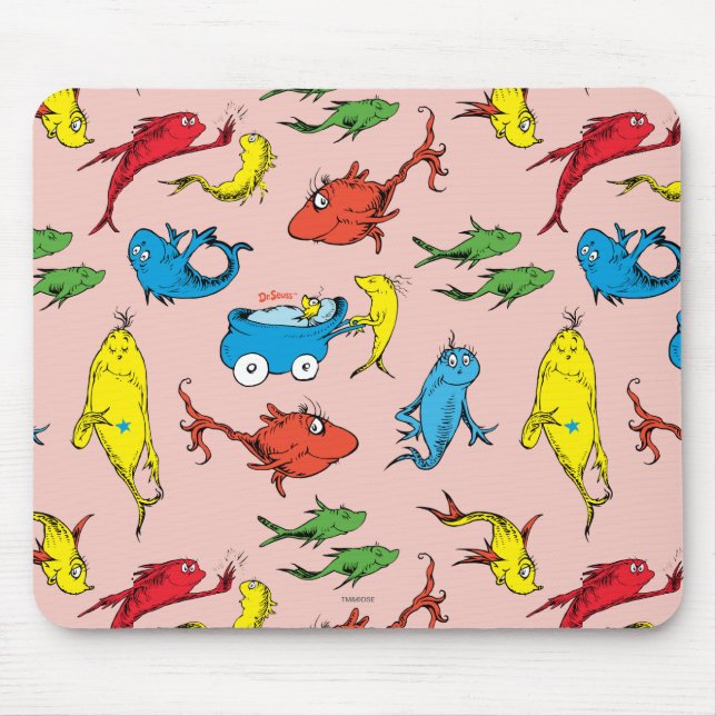 Dr. Seuss | One Fish Two Fish Pattern Mouse Pad (Front)
