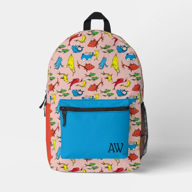 Dr. Seuss | One Fish Two Fish Pattern Printed Backpack (Front)