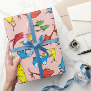 Dr. Seuss   One Fish Two Fish Pattern Wrapping Paper