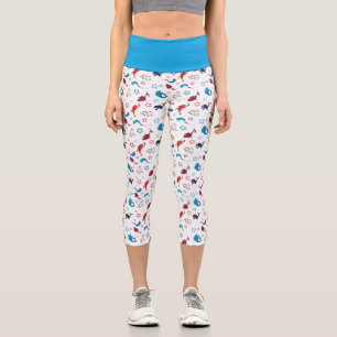 Dr. Seuss   One Fish Two Fish Star Pattern Capri Leggings