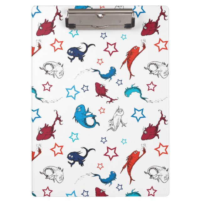 Dr. Seuss | One Fish Two Fish Star Pattern Clipboard (Front)