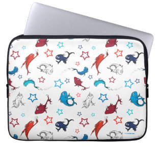 Dr. Seuss One Fish Two Fish Star Pattern Laptop Sleeve