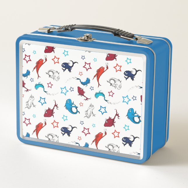 Dr. Seuss | One Fish Two Fish Star Pattern Metal Lunch Box (Front)