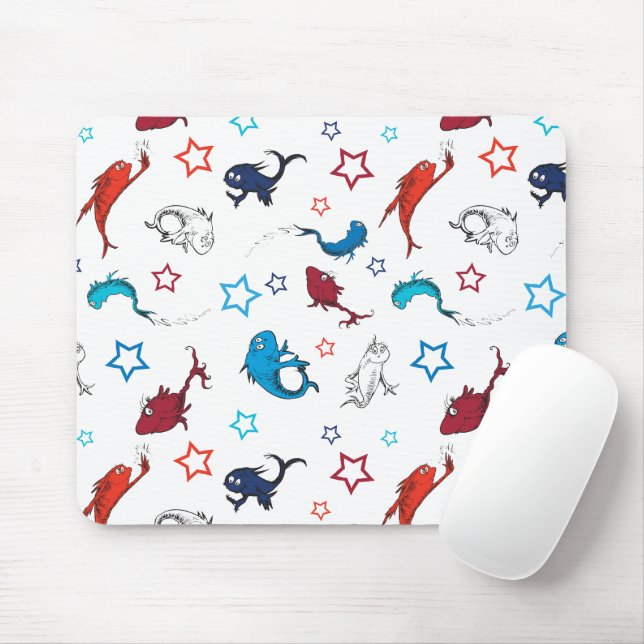 Dr. Seuss | One Fish Two Fish Star Pattern Mouse Pad (With Mouse)