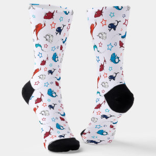 Dr. Seuss   One Fish Two Fish Star Pattern Socks