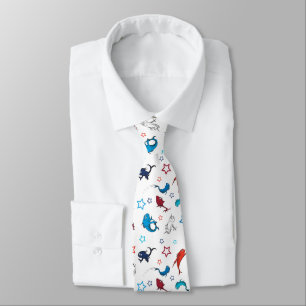 Dr. Seuss One Fish Two Fish Star Pattern Tie
