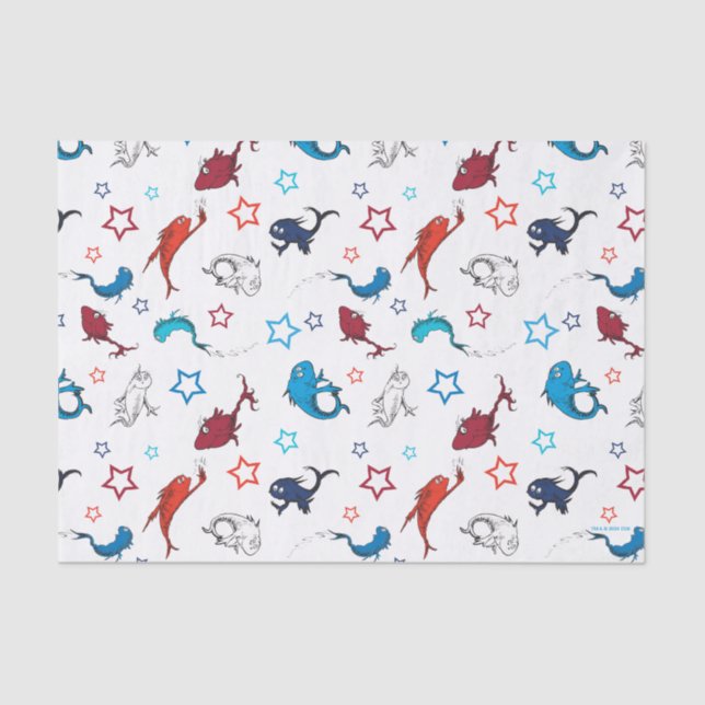 Dr. Seuss | One Fish Two Fish Star Pattern Tissue Paper (Front)
