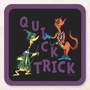 Dr. Seuss   Quick Trick Halloween Graphic Square Paper Coaster