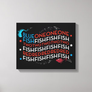 Dr. Seuss Red Fish Blue Fish US Flag Graphic Canvas Print