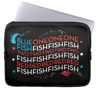 Dr. Seuss Red Fish Blue Fish US Flag Graphic Laptop Sleeve