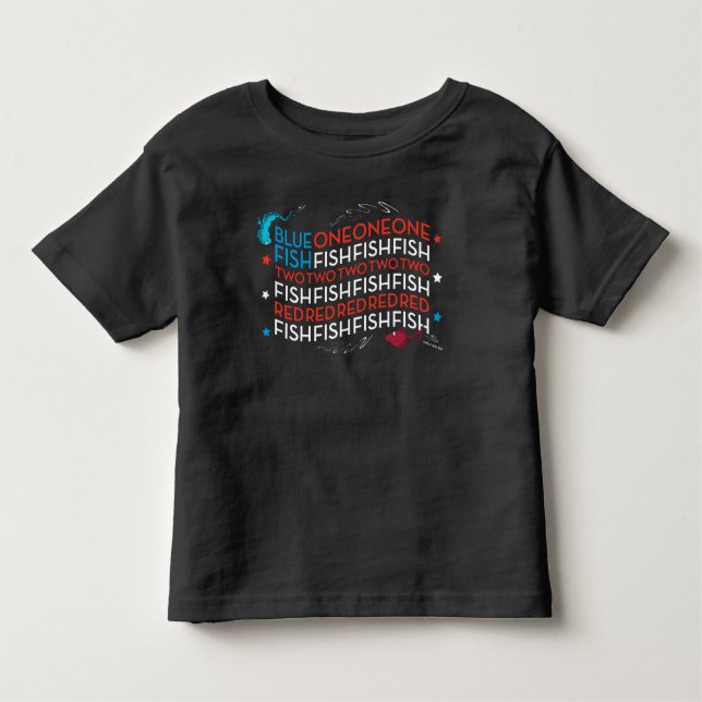 Dr. Seuss | Red Fish Blue Fish US Flag Graphic Toddler T-Shirt (Front)