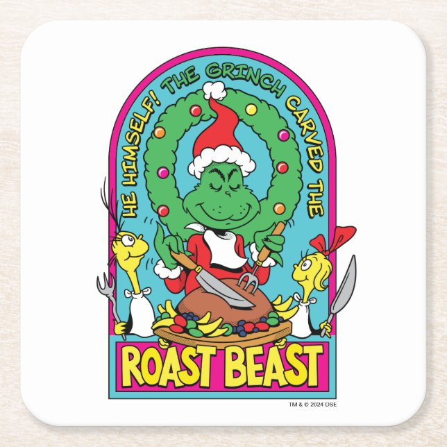 Dr. Seuss | Roast Beast Graphic Square Paper Coaster (Front)