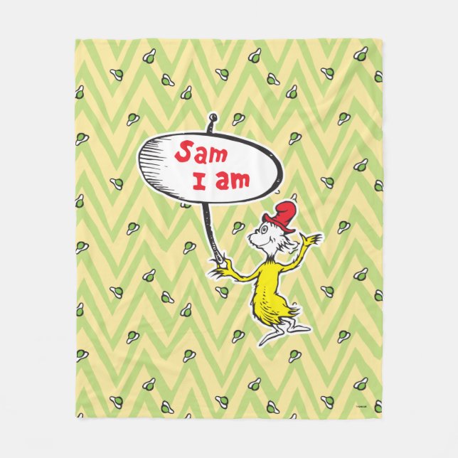 Dr. Seuss | Sam-I-Am Holding Sign Fleece Blanket (Front)