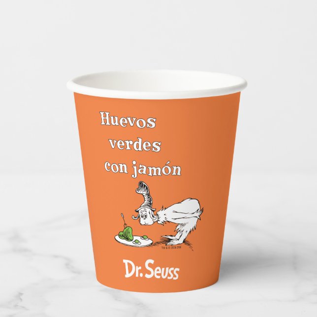 Dr. Seuss Spanish Green Eggs and Ham Paper Cups (Front)