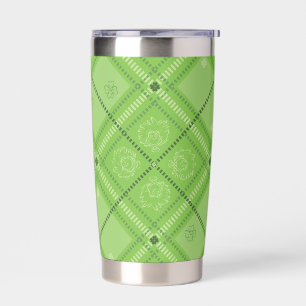 Dr. Seuss   St. Patrick's Day Plaid Pattern Insulated Tumbler