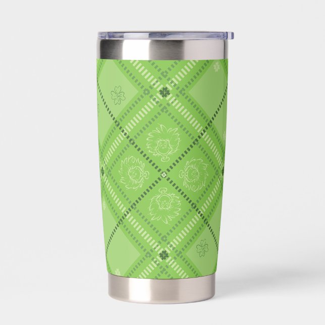 Dr. Seuss | St. Patrick's Day Plaid Pattern Insulated Tumbler (Left)
