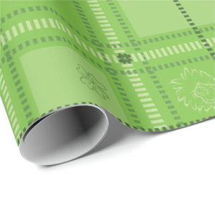Dr. Seuss   St. Patrick's Day Plaid Pattern Wrapping Paper