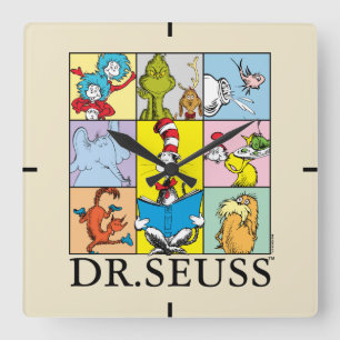Dr. Seuss   Stories Graphic Square Wall Clock