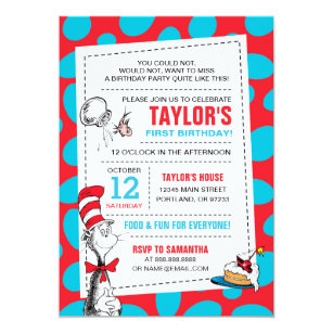 Dr. Seuss | The Cat in the Hat Birthday Invitation