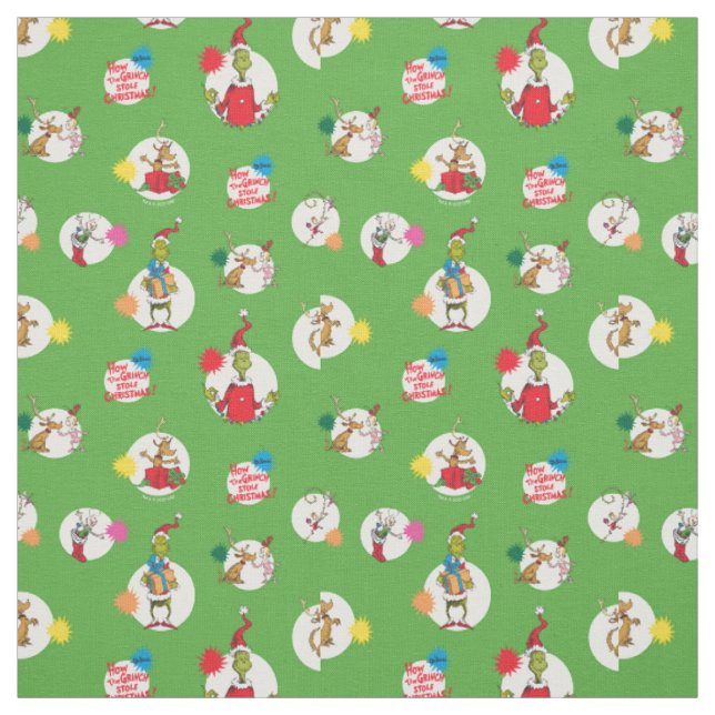 Dr Seuss | The Grinch | Christmas Polka Dots Fabric (Swatch)