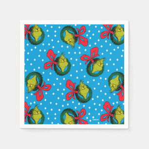 Dr Seuss   The Grinch   Christmas Wreath Pattern Napkin