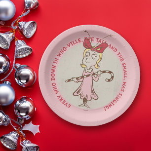 Dr Seuss   The Grinch   Cindy Lou Who - Cute Quote Paper Plate