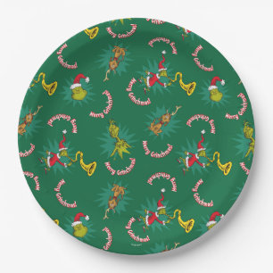 Dr Seuss The Grinch Merry Grinchmas Pattern Paper Plate