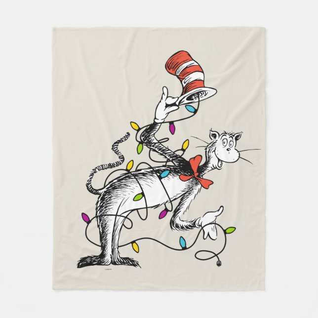Dr. Seuss | The Grinch | Mischievous Cat in the Ha Fleece Blanket (Front)