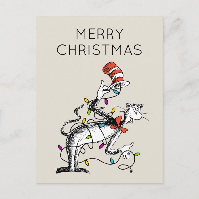 Dr. Seuss | The Grinch | Mischievous Cat in the Ha Holiday Postcard (Front)