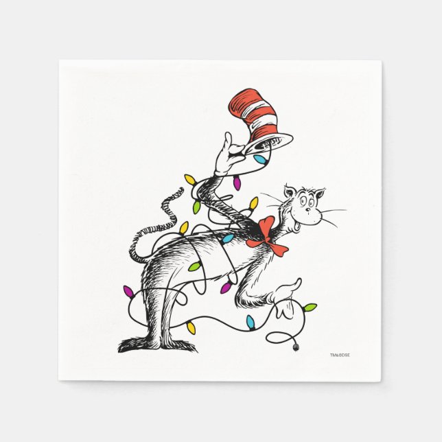 Dr. Seuss | The Grinch | Mischievous Cat in the Ha Napkin (Front)