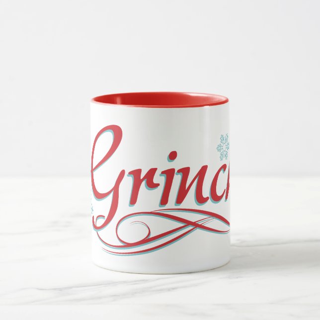 Dr. Seuss | The Grinch - Red and Blue Script Mug (Center)