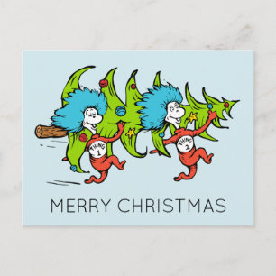 Dr Seuss   The Grinch   Thing 1 Thing 2 Christmas Holiday Postcard