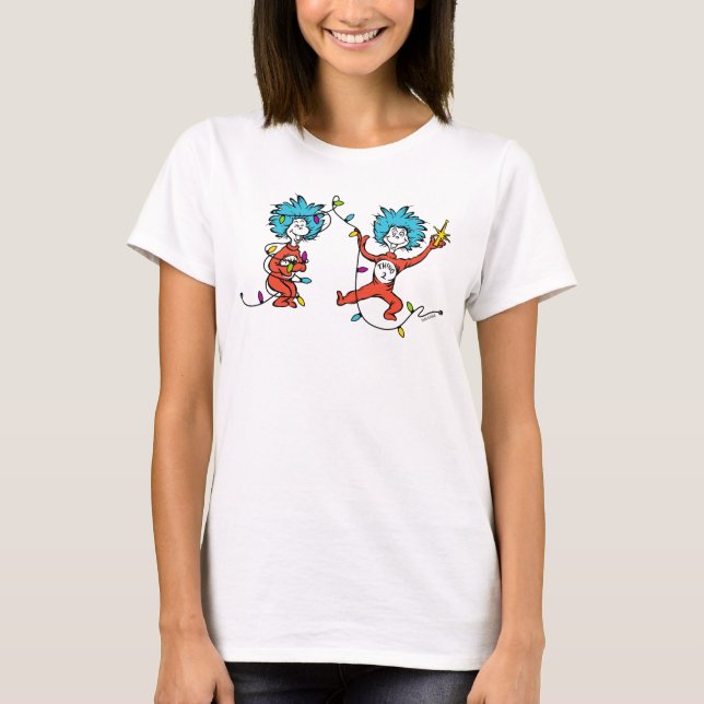 Dr. Seuss | The Grinch | Thing 1 & Thing 2 Dancing T-Shirt (Front)